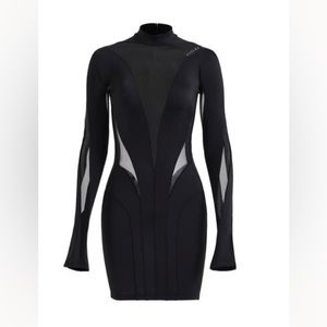 Mugler H&M Mesh-paneled Mini Dress